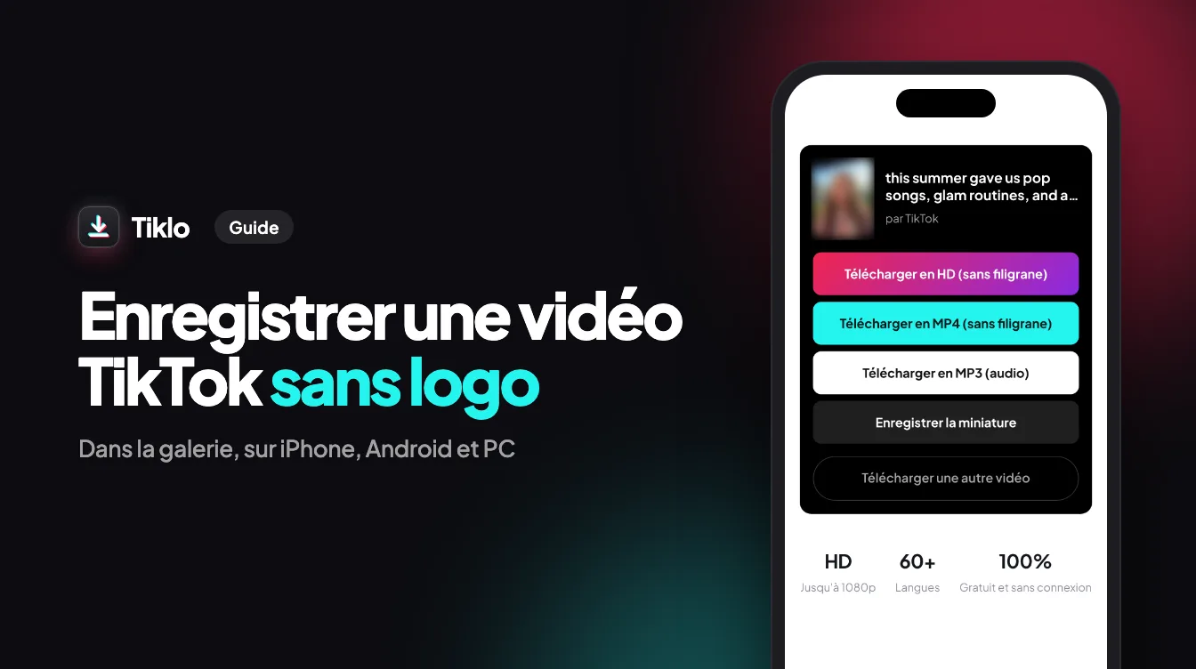 Une vidéo TikTok enregistrée dans la galerie d'un smartphone