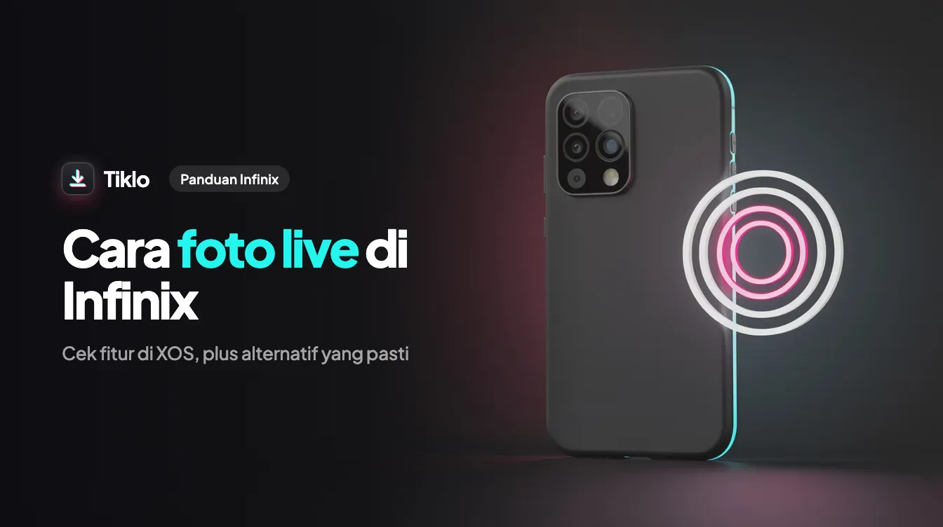 Ponsel Android dengan tombol sakelar dan ikon foto live