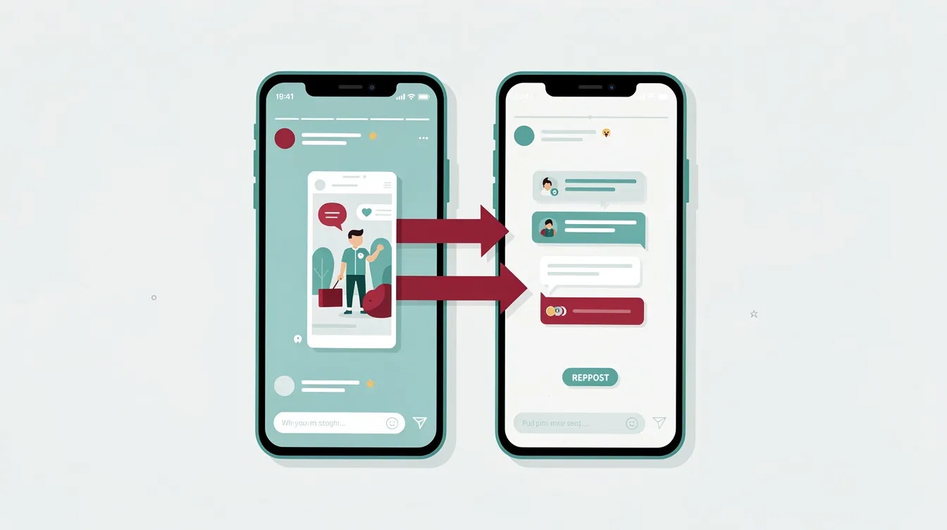 Phone showing a TikTok video being reposted to Instagram Reels