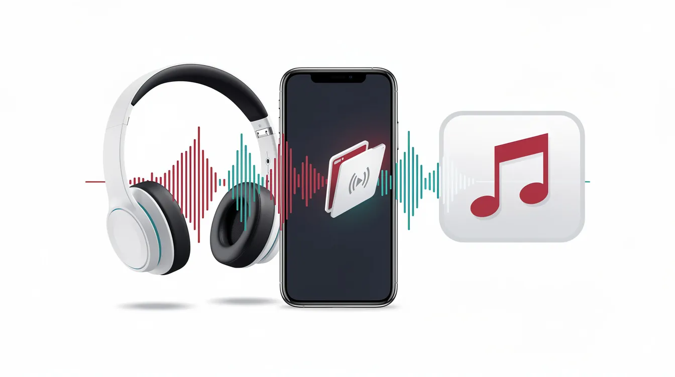 Un smartphone et un ordinateur portable montrant une vidéo TikTok enregistrée sous forme de fichier audio MP3